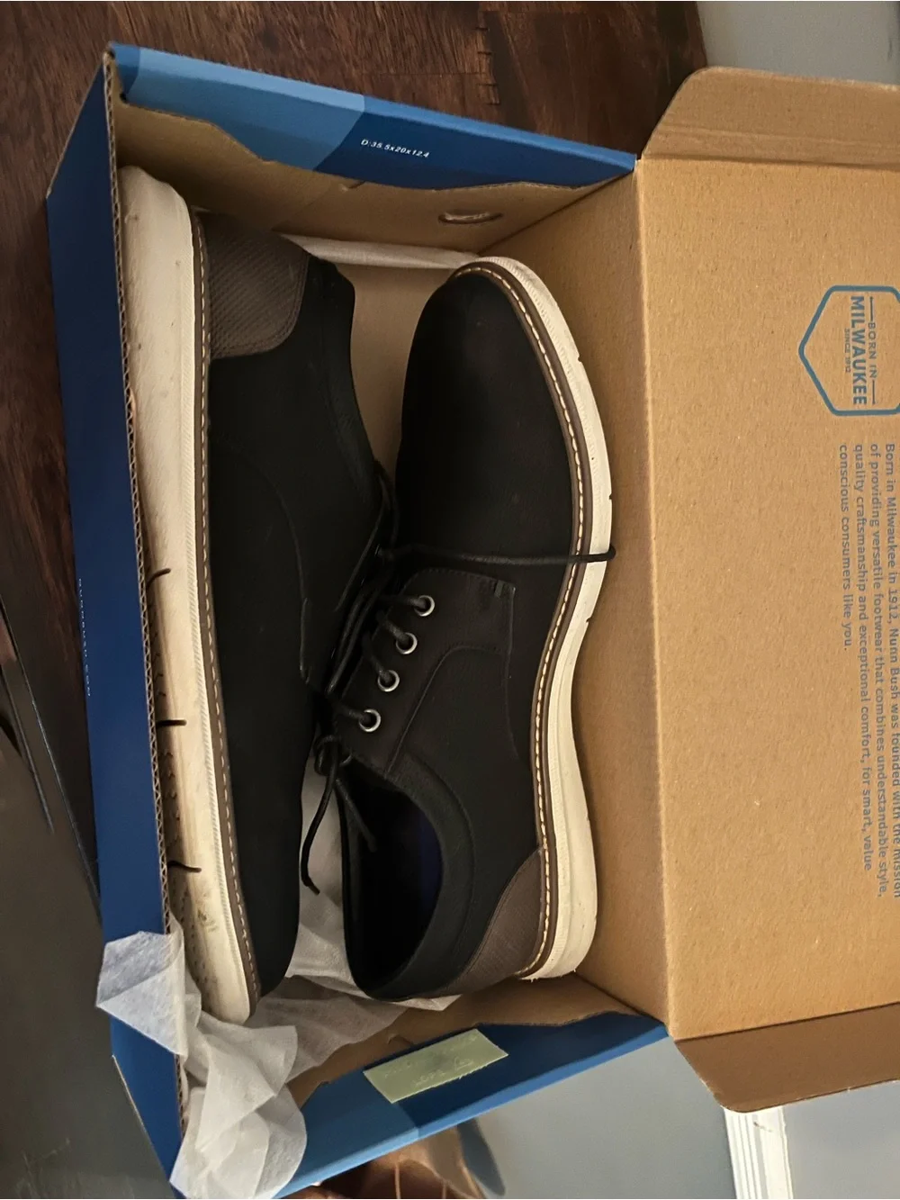 New Nunn Bush Chase CPT OX Black Multi Casual Dress Shoes - Size 10W